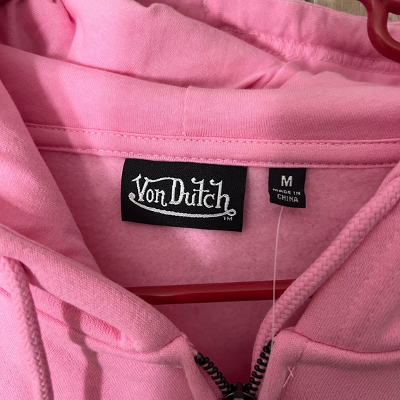 Von Dutch Pink Pink Zip-Up Hoodie - Picture 2 of 6